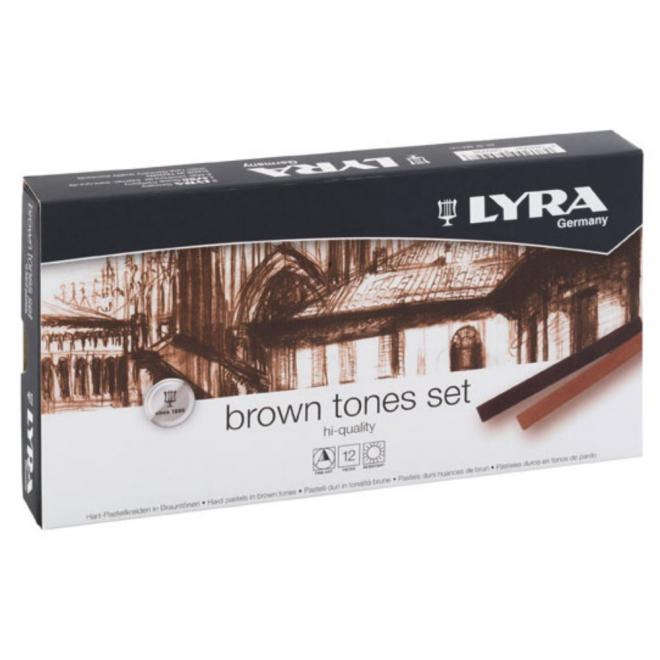 Κηρομπογιές polycrayons Lyra brown tones 12τεμ. 005641121 - 4084900580998