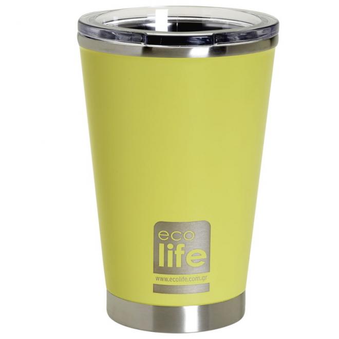 Θερμός ανοξείδωτος Ecolife Coffee Yellow 370ml 33-BO-4113 - 5208009002048