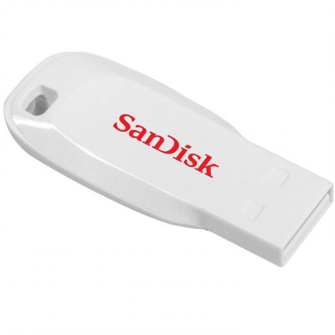 SanDisk Cruzer Blade 16GB USB 2.0 White SDCZ50C-016G-B35W - 619659099237