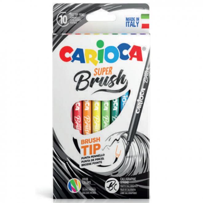 Μαρκαδόροι Carioca super brush 10τεμ. 42937 - 8003511429379