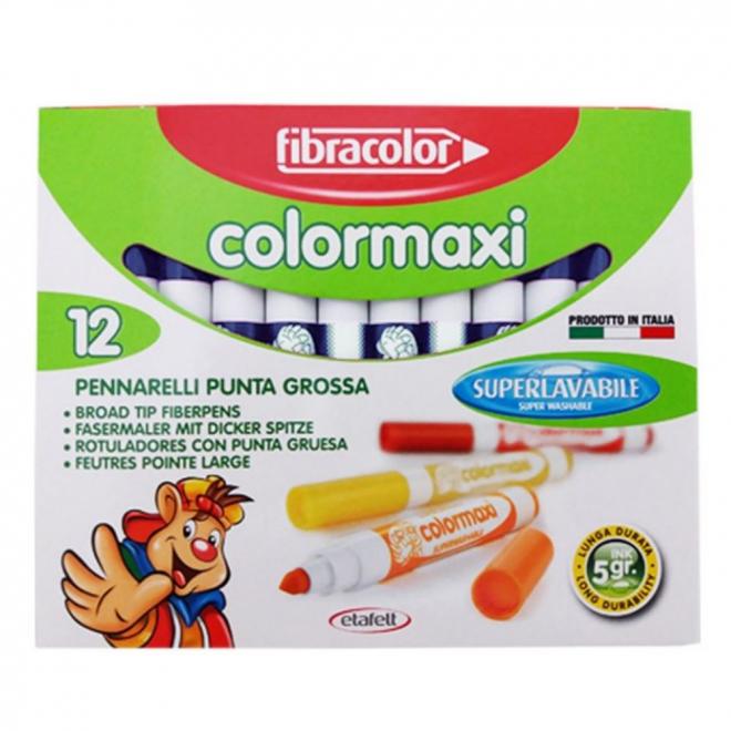 Μαρκαδόροι Fibracolor Colormaxi μπλε 12τεμ. 5gr. ink - 8008621017676
