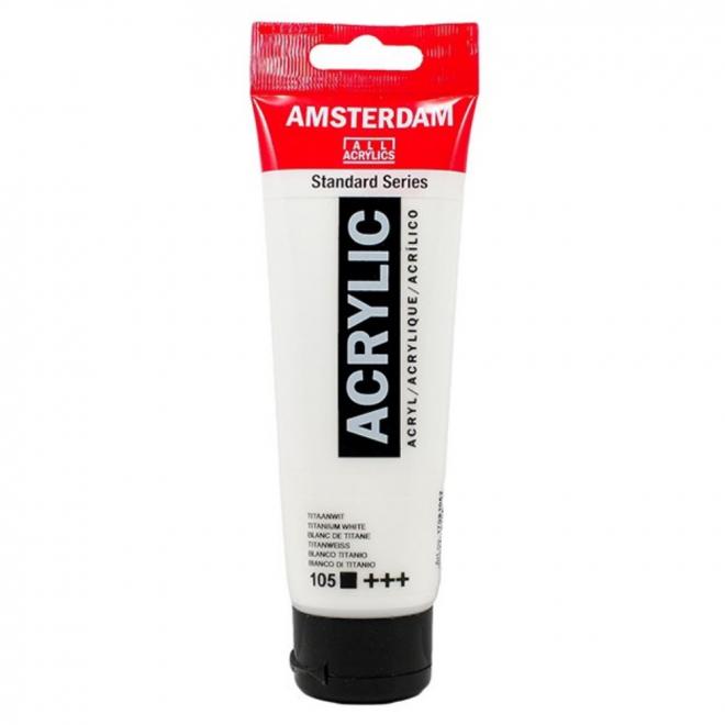 Acrylic Amsterdam 105 Titanium white 120ml Talens - 8712079158088